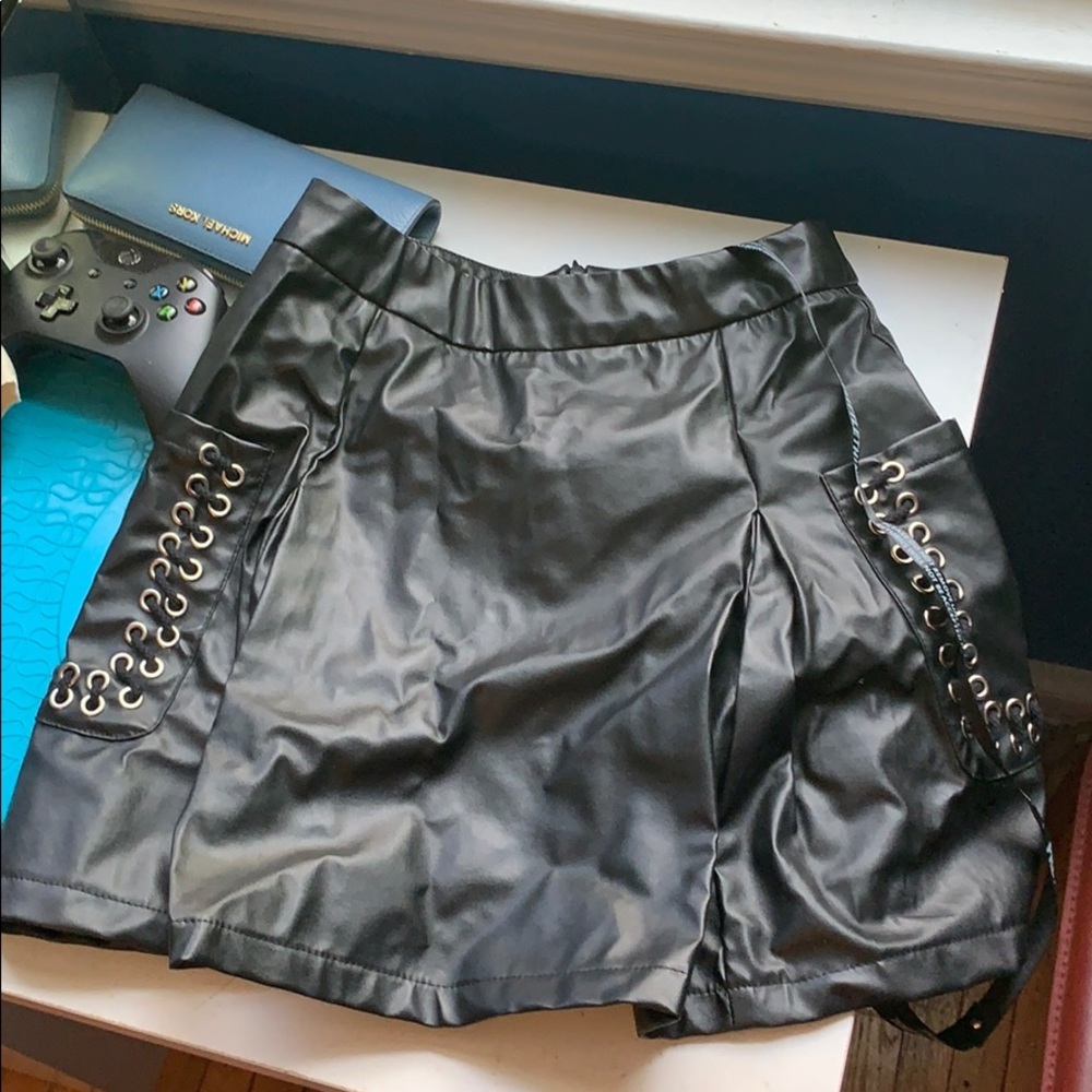Faux leather skirt